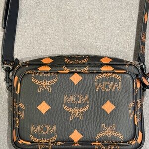 MCM Maxi Visetos Aren Crossbody Bag Purse